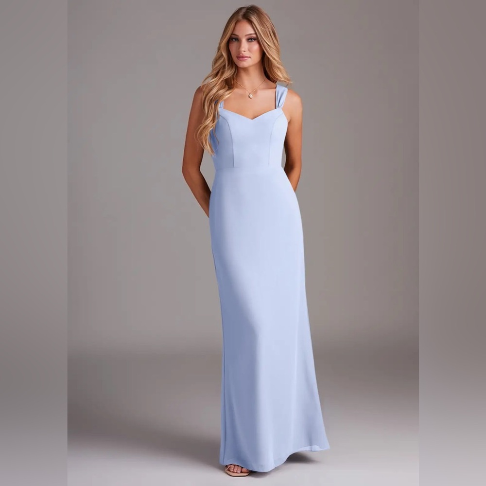 Azazie Light Blue Maxi Dress - Mist